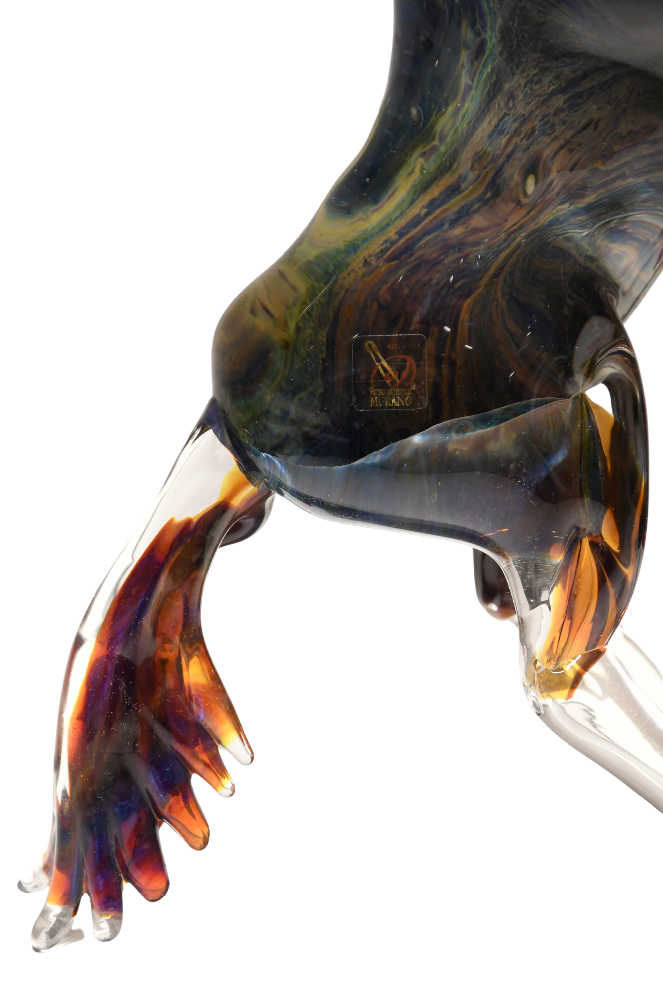 Horse in chalcedony and Murano glass