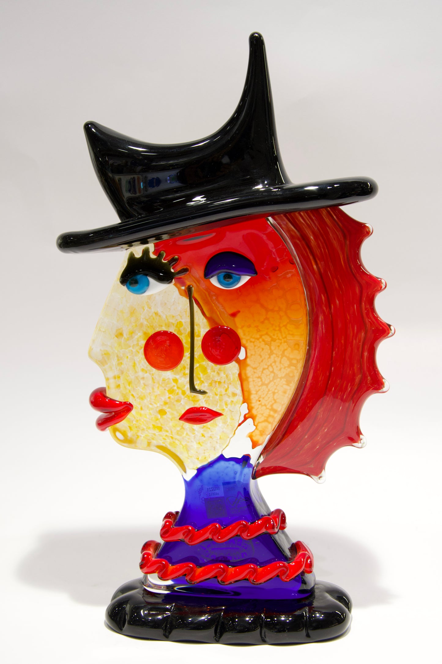 Teste in stile Picasso grandi in vetro di Murano