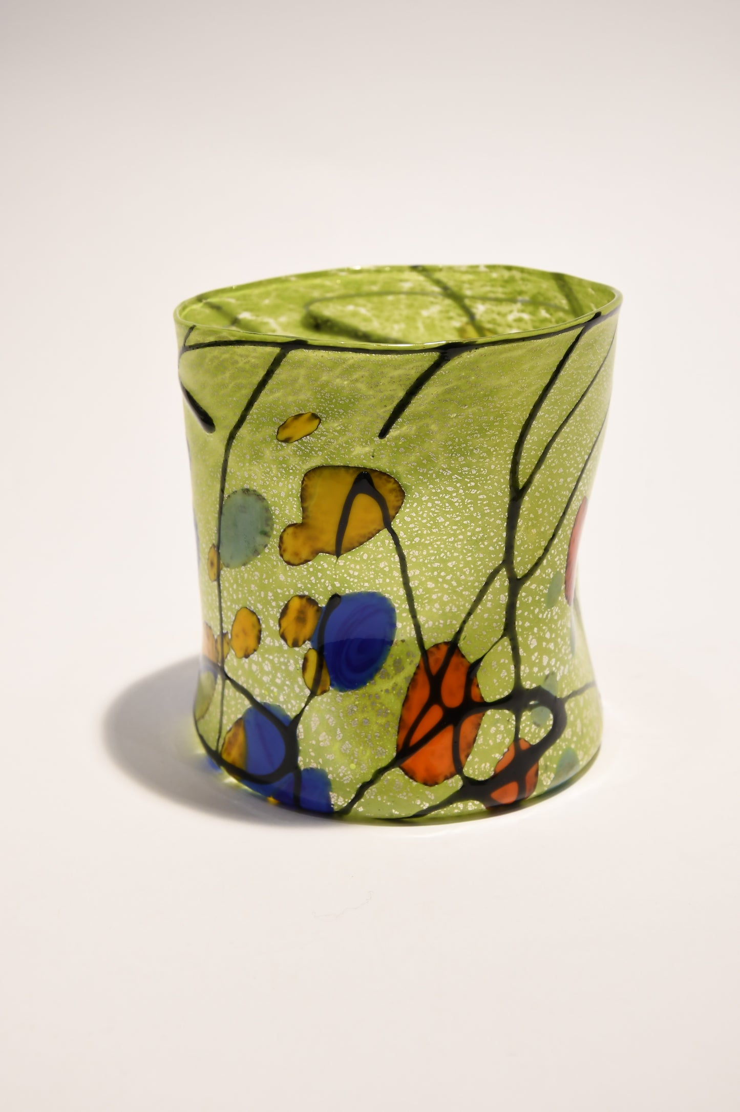 Bicchiere in vetro di Murano con foglie d'argento - collezione Kandinsky