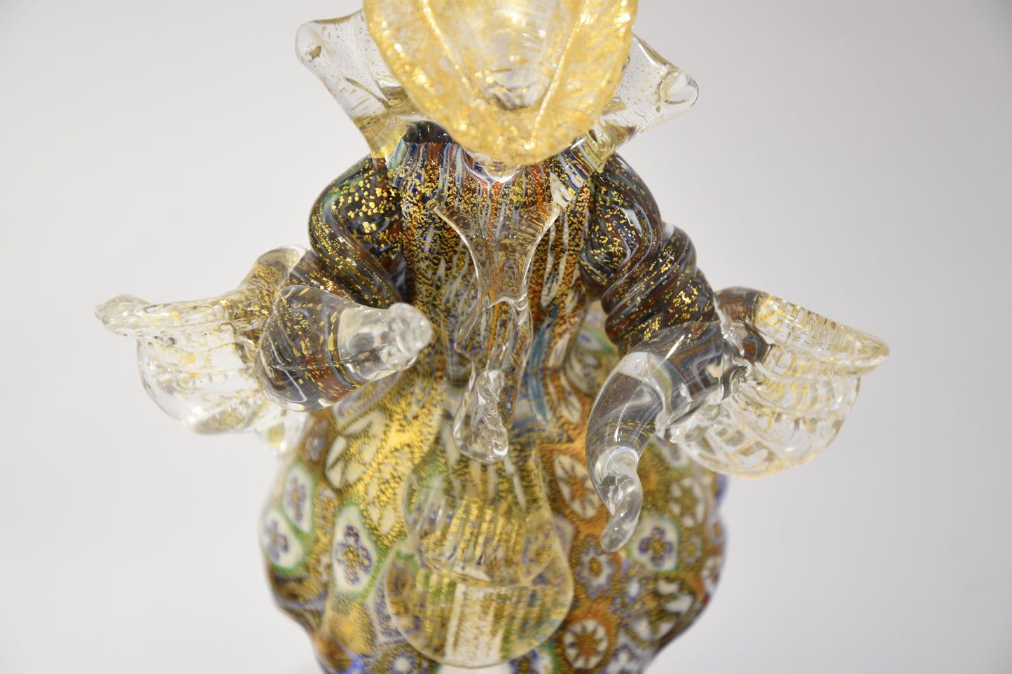 Coppia di Casanova e Dama del 700 veneziano con foglia oro 24kt e murrine.