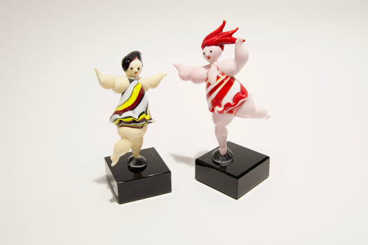 Botero style ballerinas in Murano glass