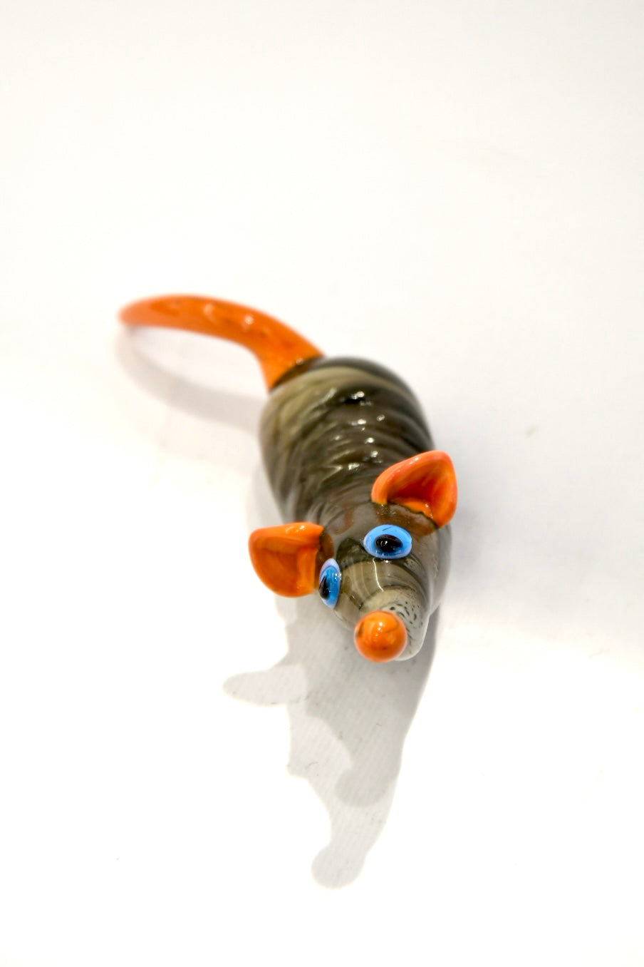 Mouse with cheese in Murano glass