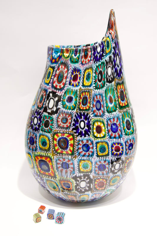 Vase with handmade Murano Murrine