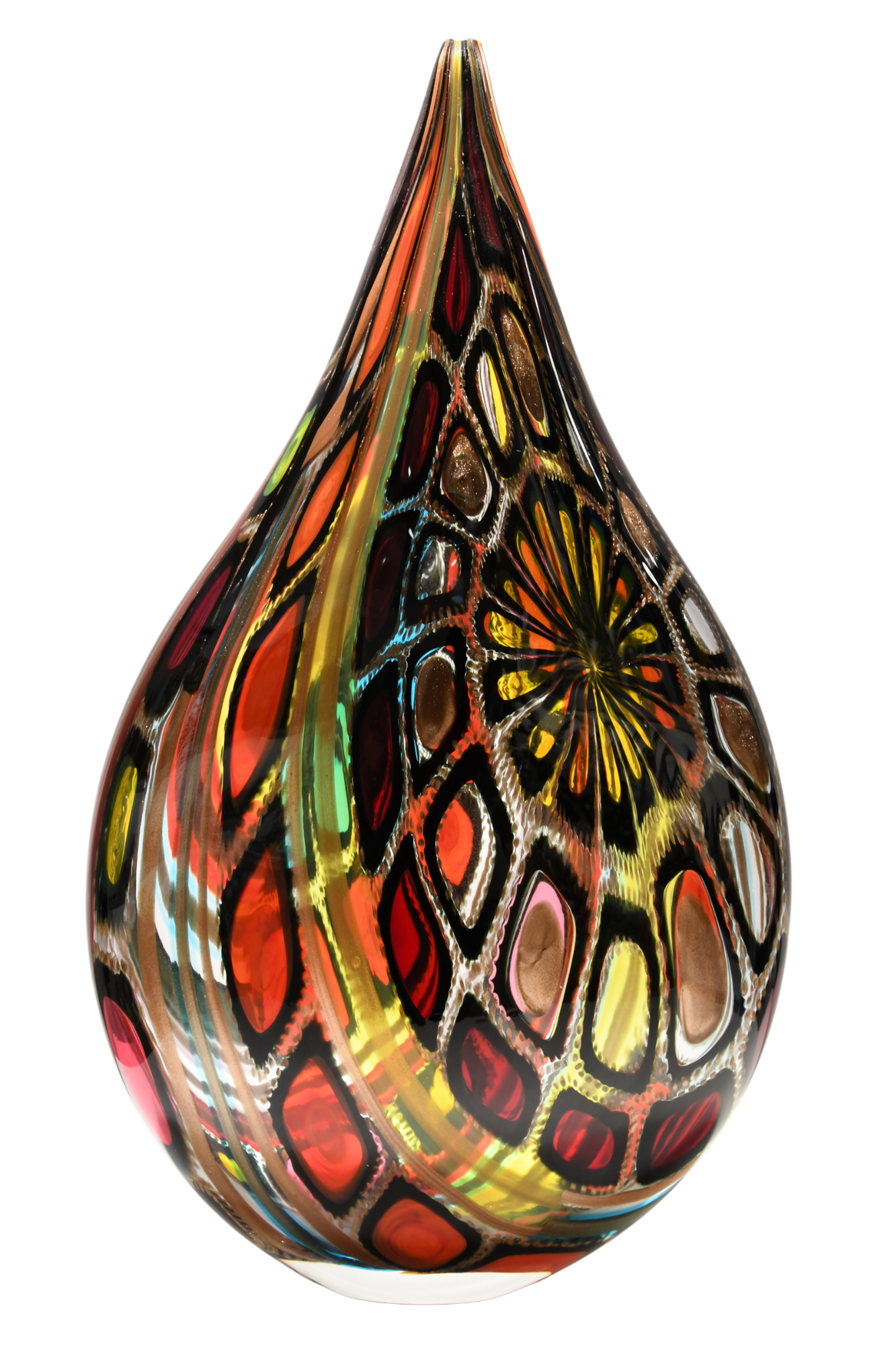 Vase with Zanfirico canes in Murano glass