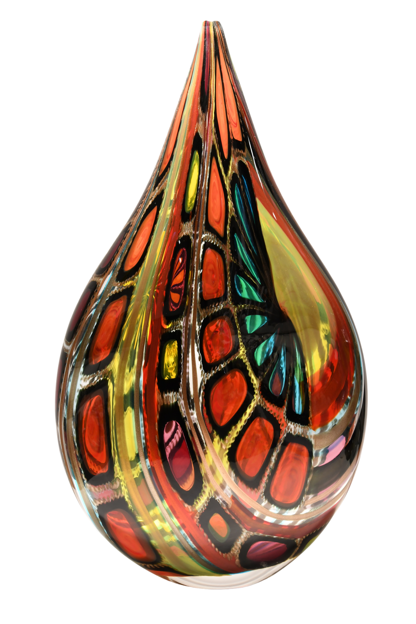 Vase with Zanfirico canes in Murano glass