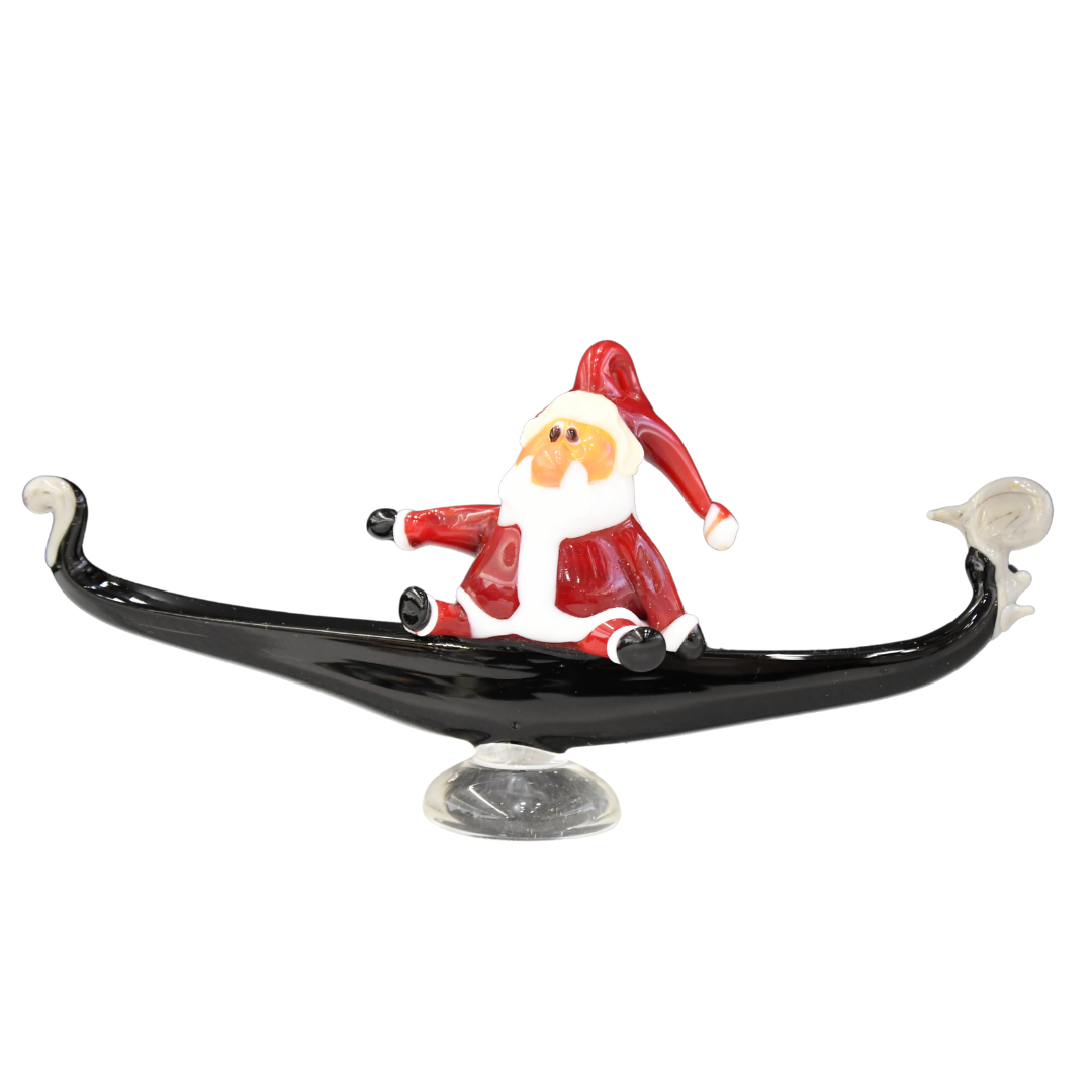 Gondola Babbo Natale in vetro di Murano