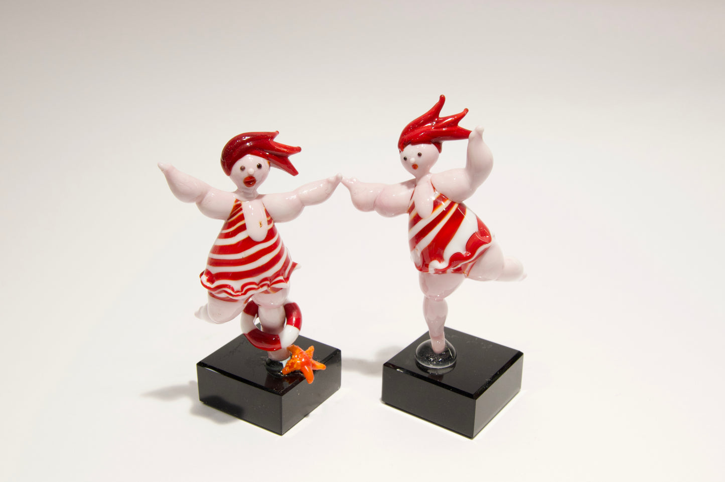 Botero style ballerinas in Murano glass