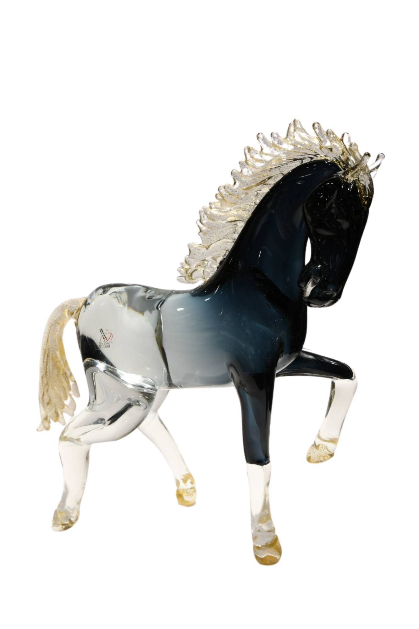 Cavallo in vetro di Murano con oro 24kt