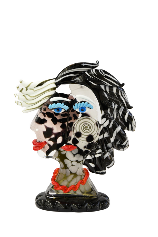 Picasso style heads in Murano glass