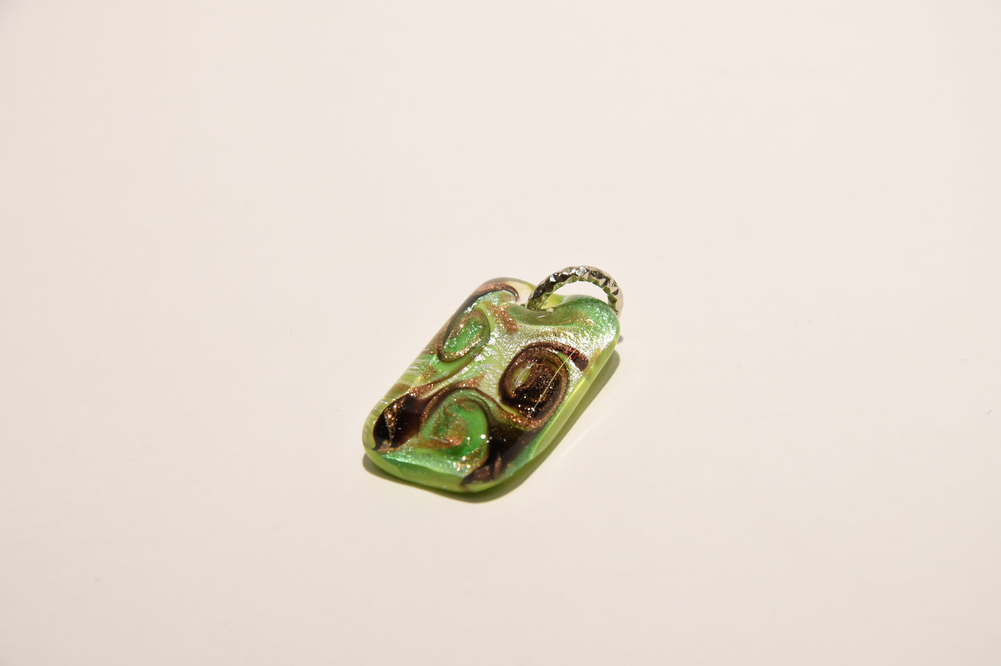 Necklace with rectangular Murano glass pendant