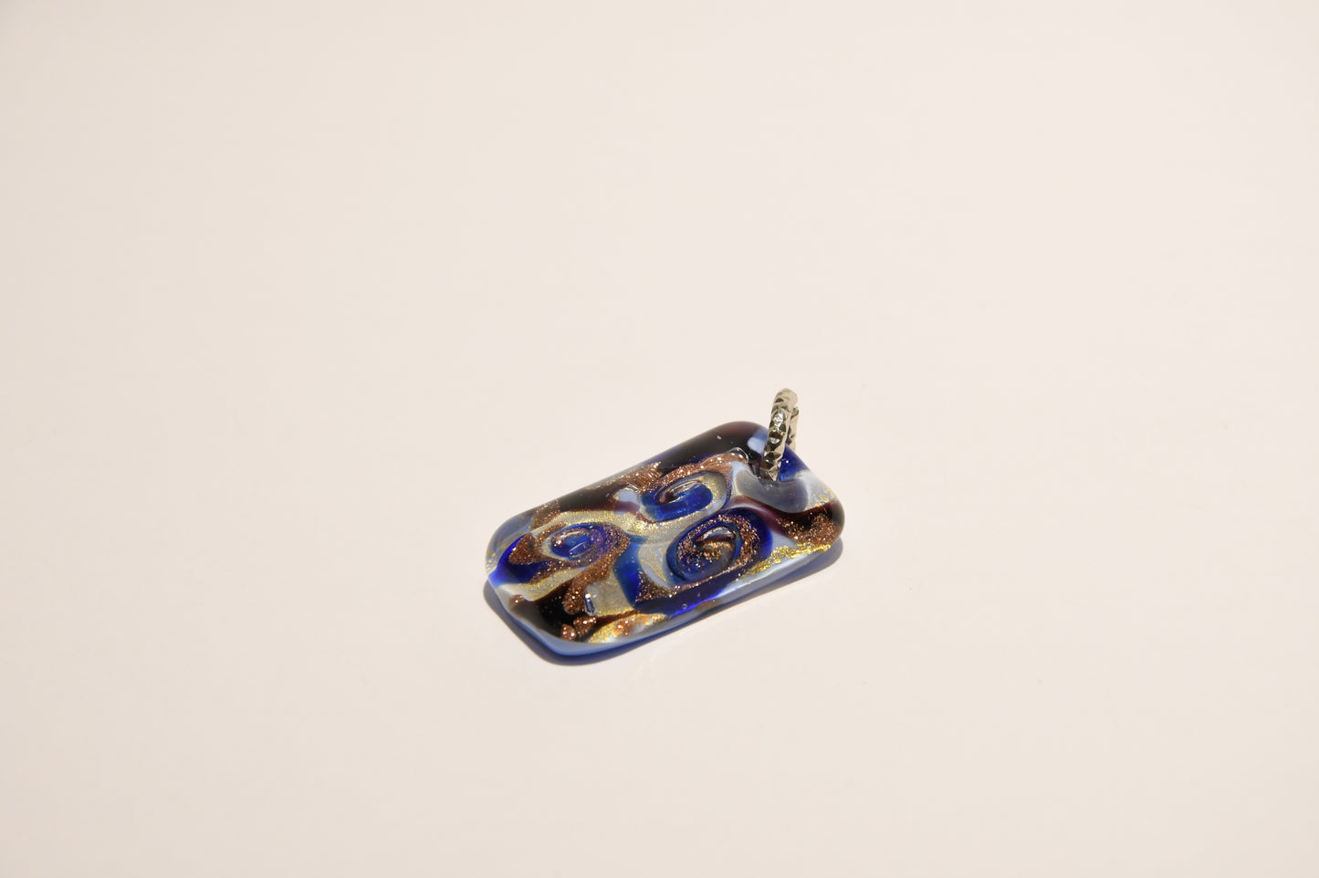 Necklace with rectangular Murano glass pendant