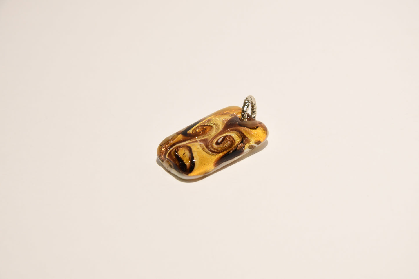 Necklace with rectangular Murano glass pendant