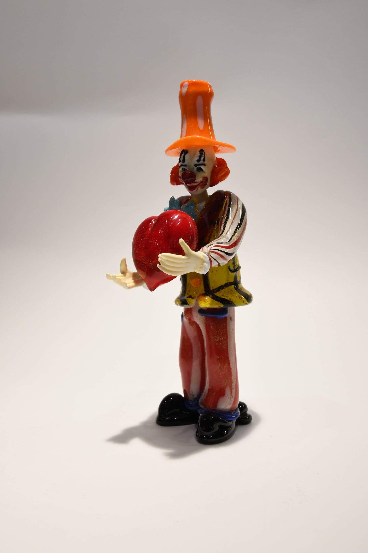 Murano glass clown with 24kt gold