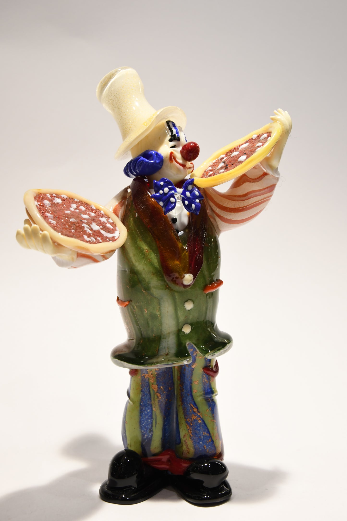 Murano glass clown with 24kt gold