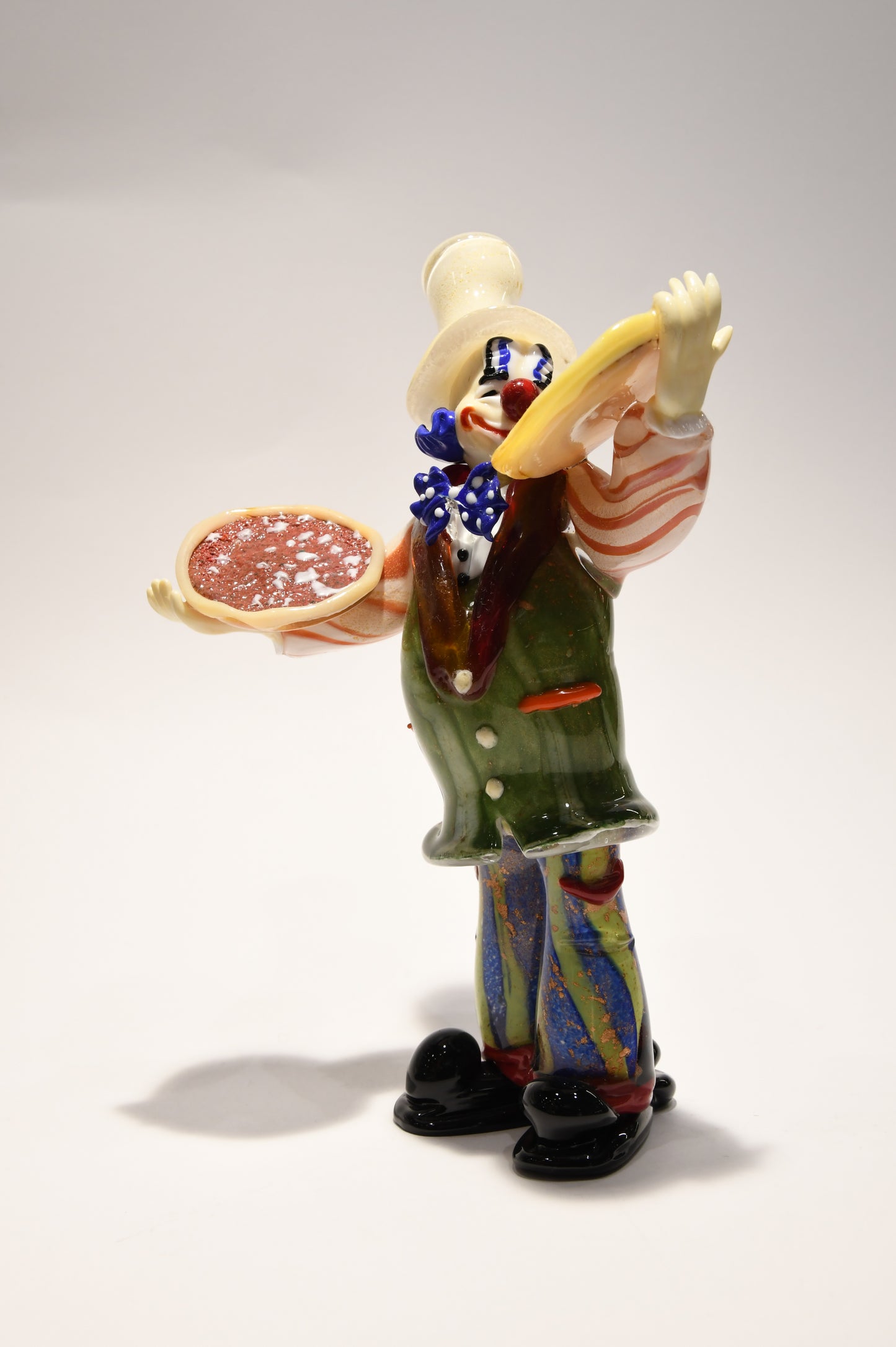 Murano glass clown with 24kt gold