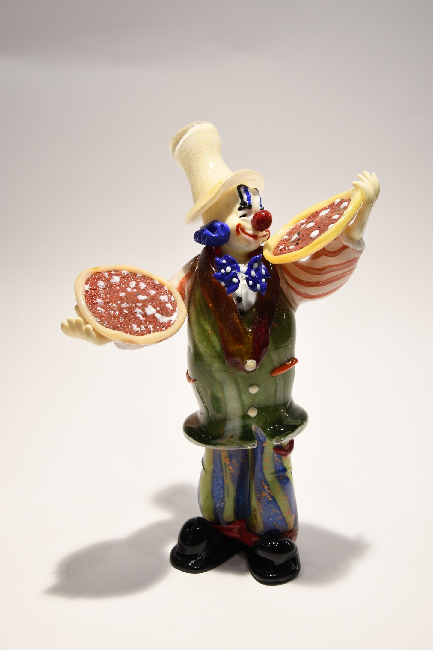 Murano glass clown with 24kt gold