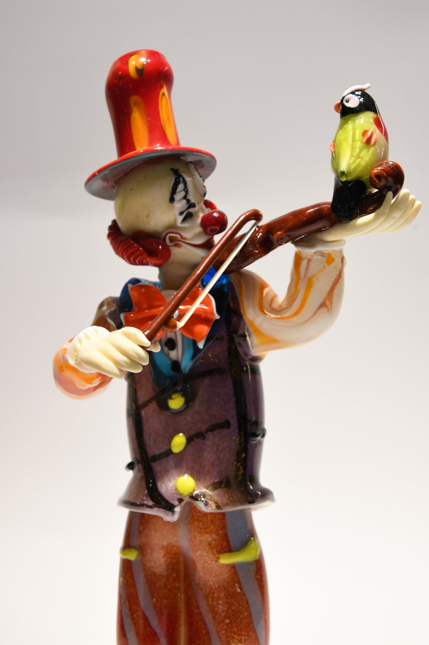 Murano glass clown with 24kt gold