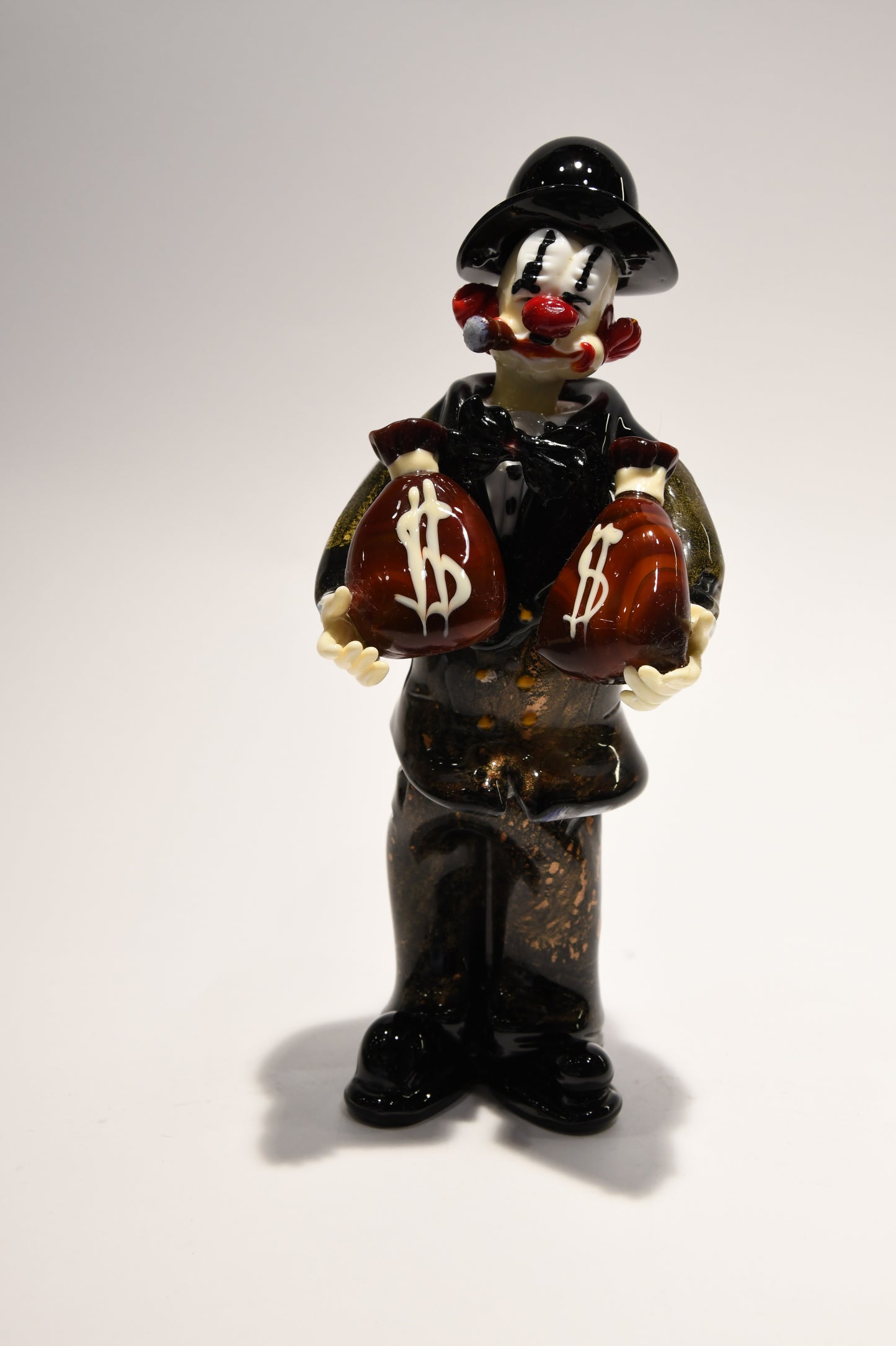 Murano glass clown with 24kt gold