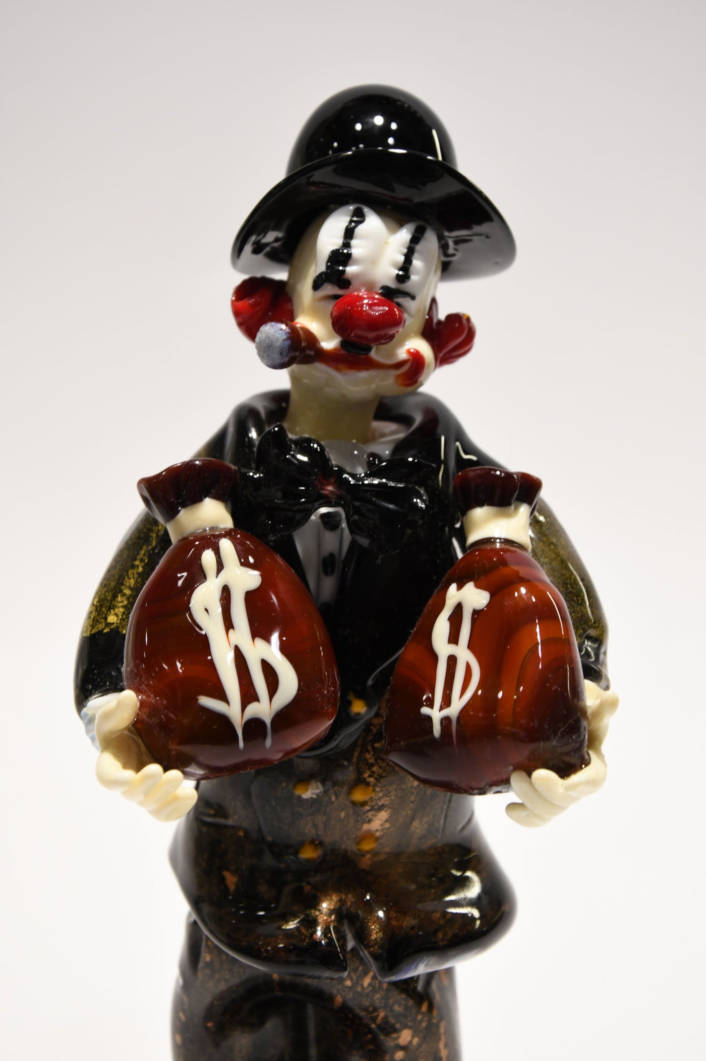 Murano glass clown with 24kt gold