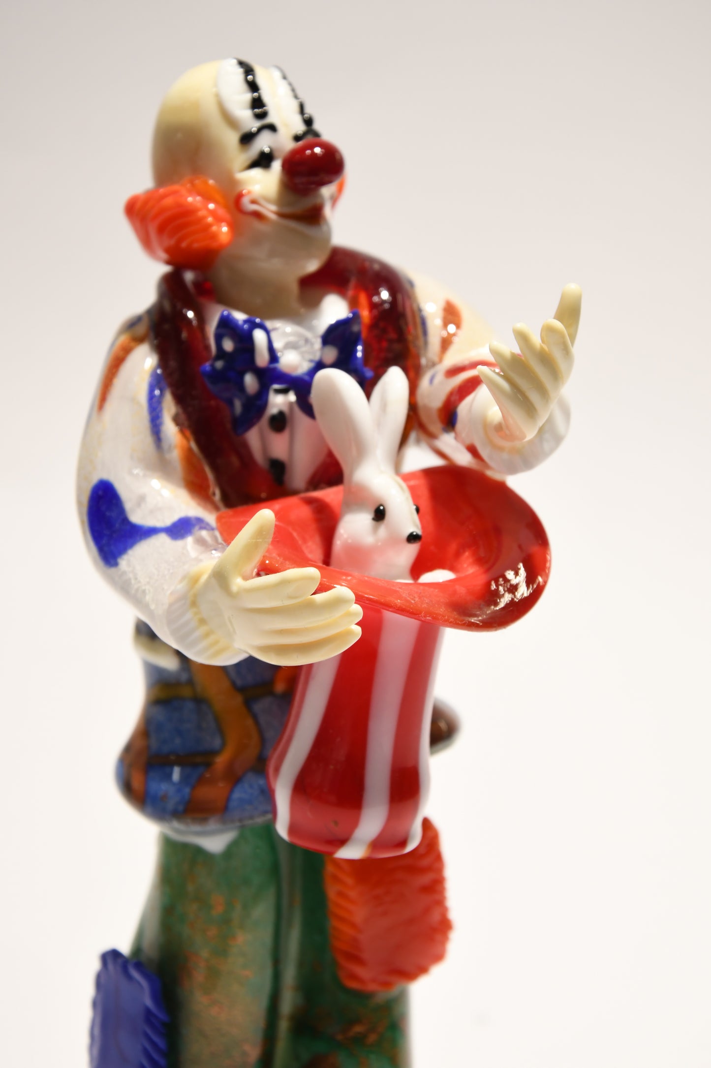 Murano glass clown with 24kt gold