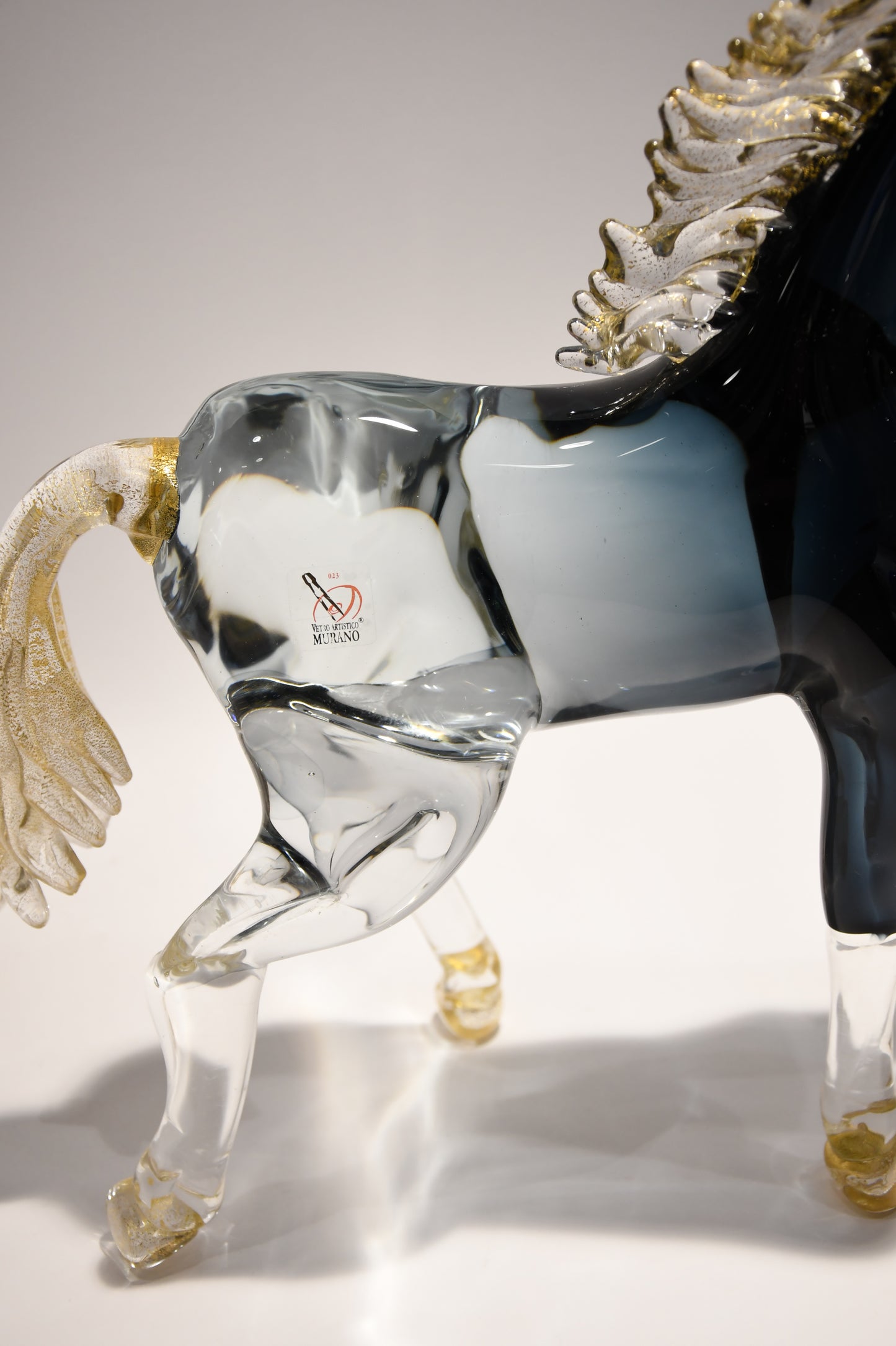 Murano glass horse with 24kt gold