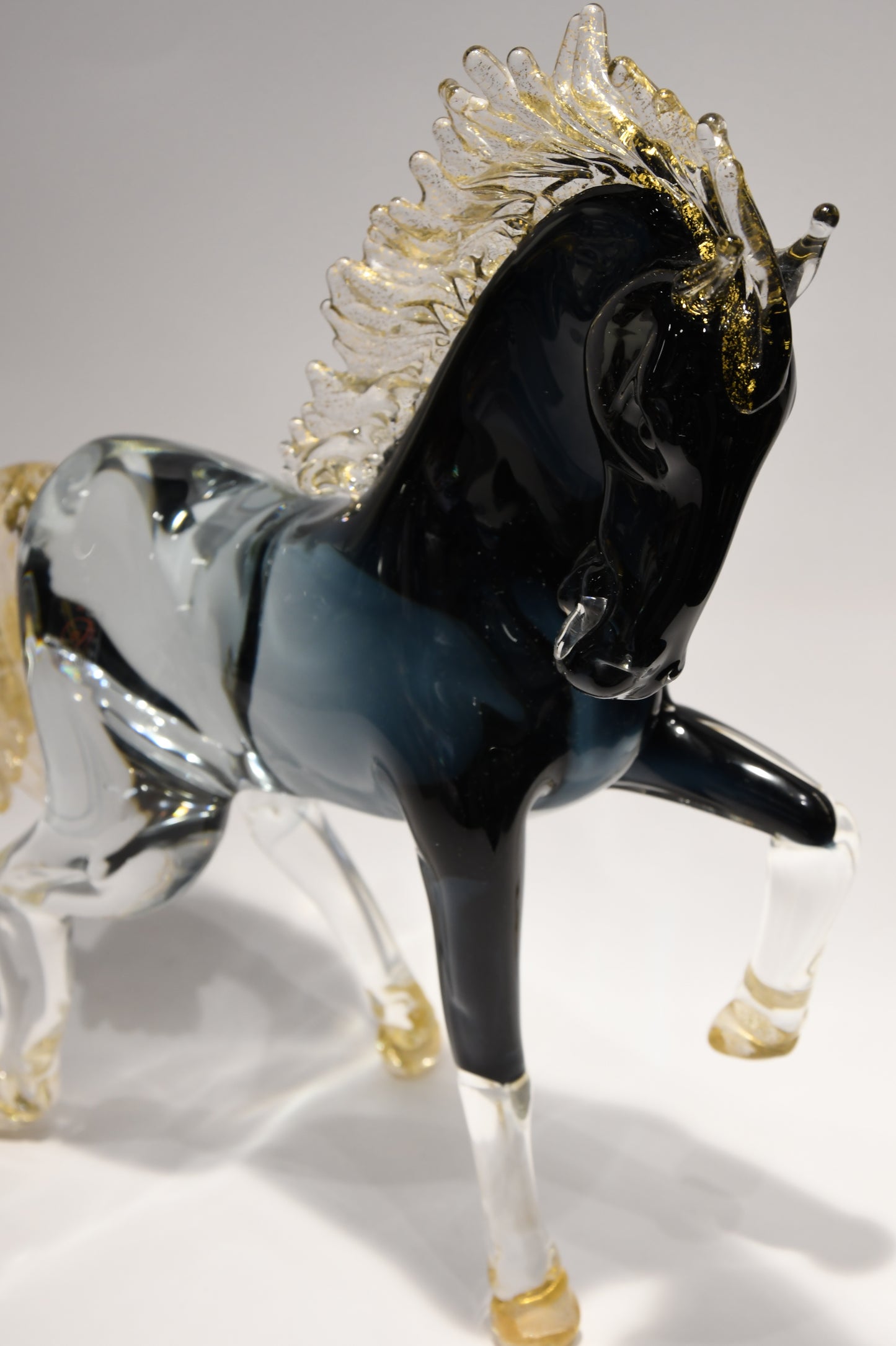 Cavallo in vetro di Murano con oro 24kt