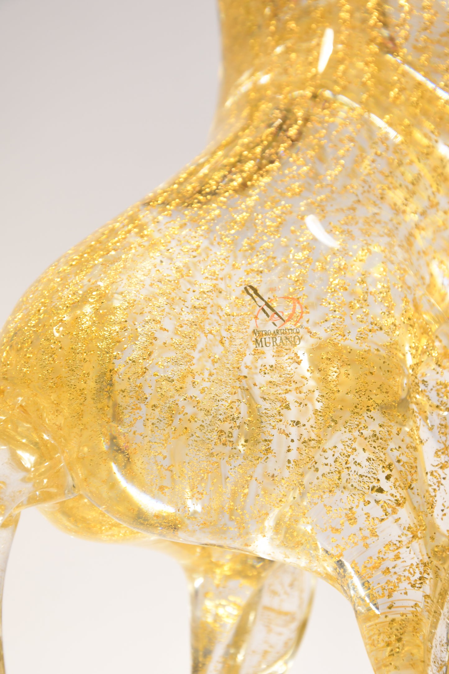 Horse with 24kt gold in Murano glass