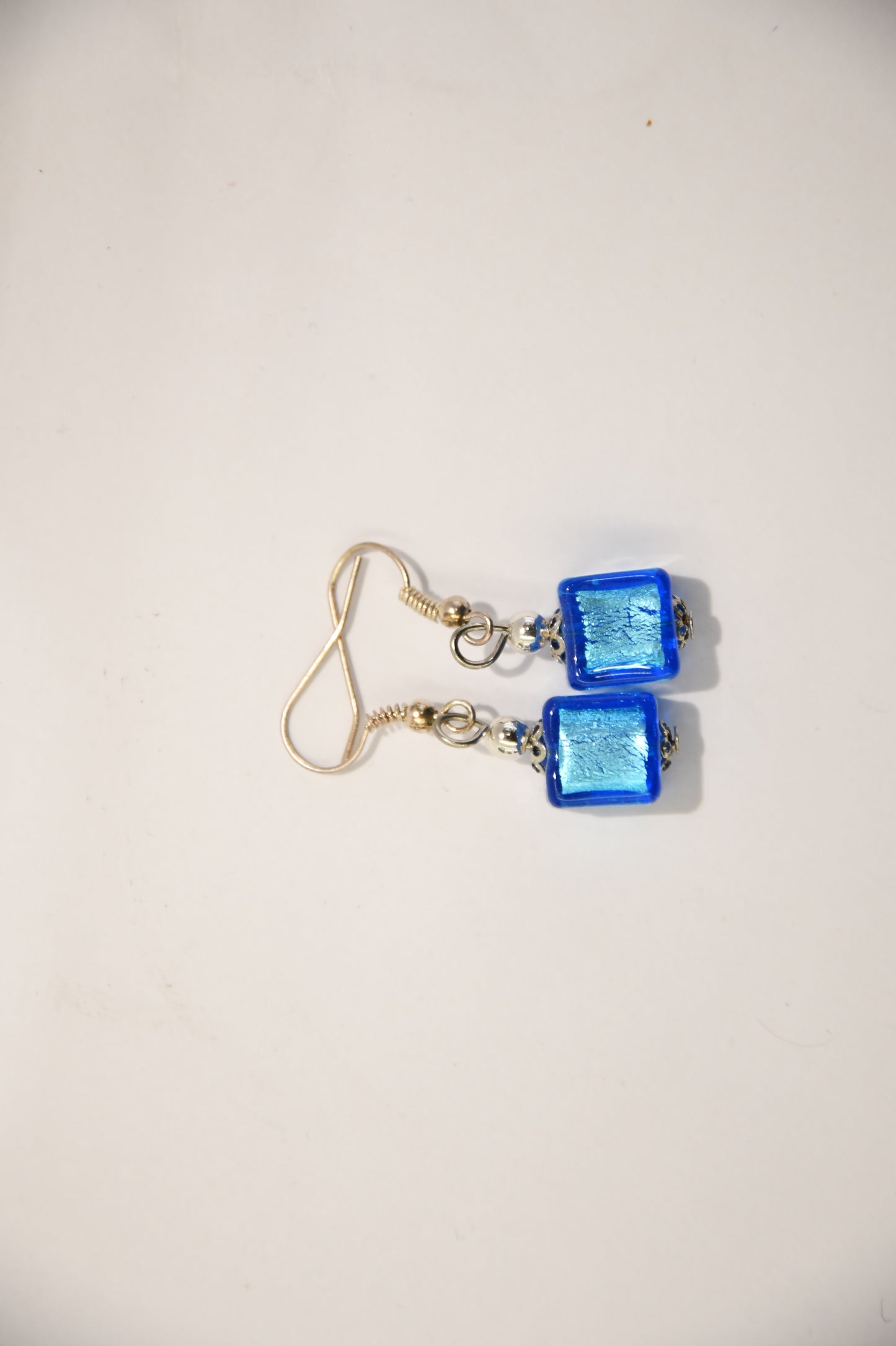 Square earrings in Murano glass