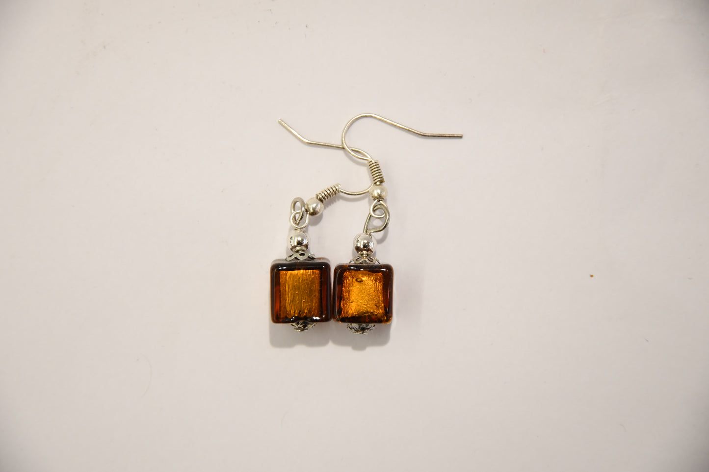 Square earrings in Murano glass