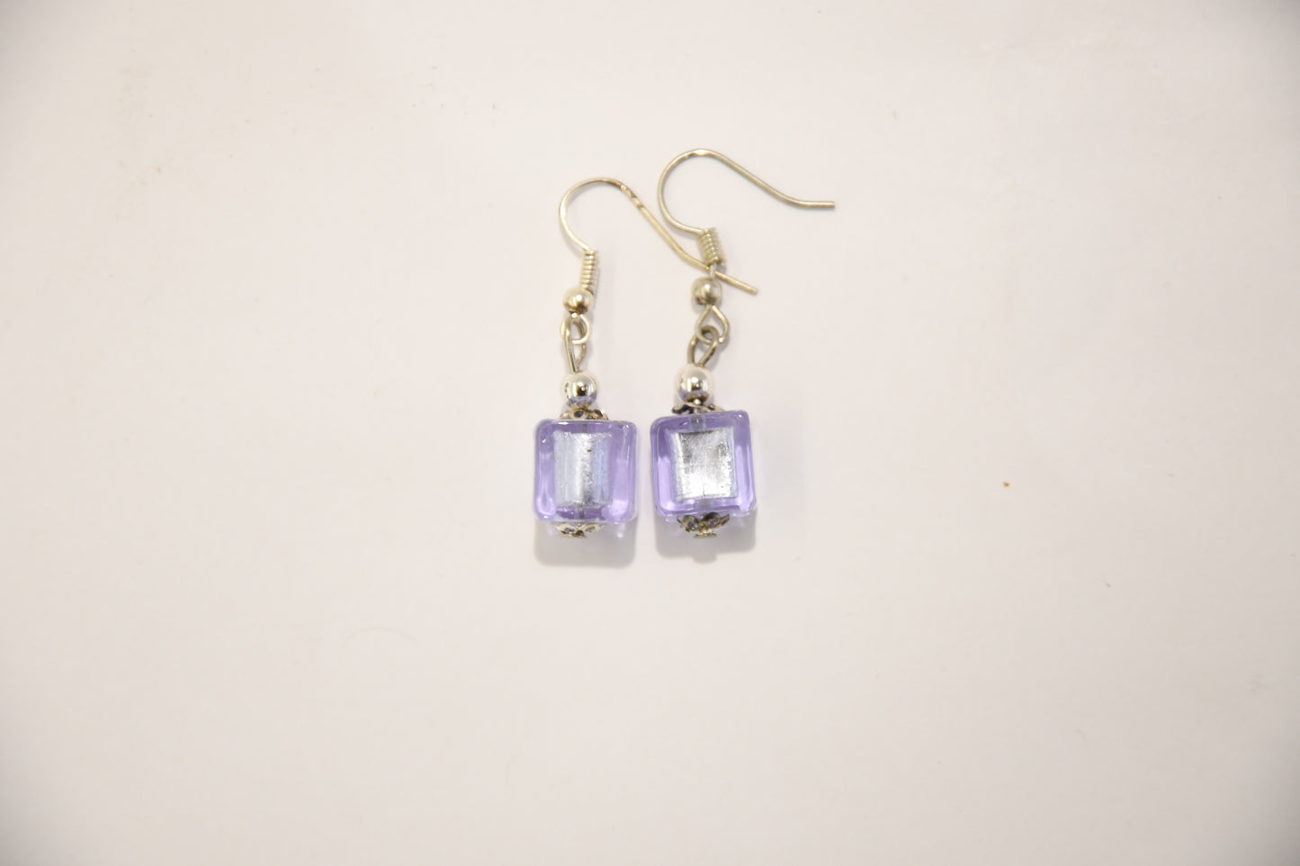 Square earrings in Murano glass