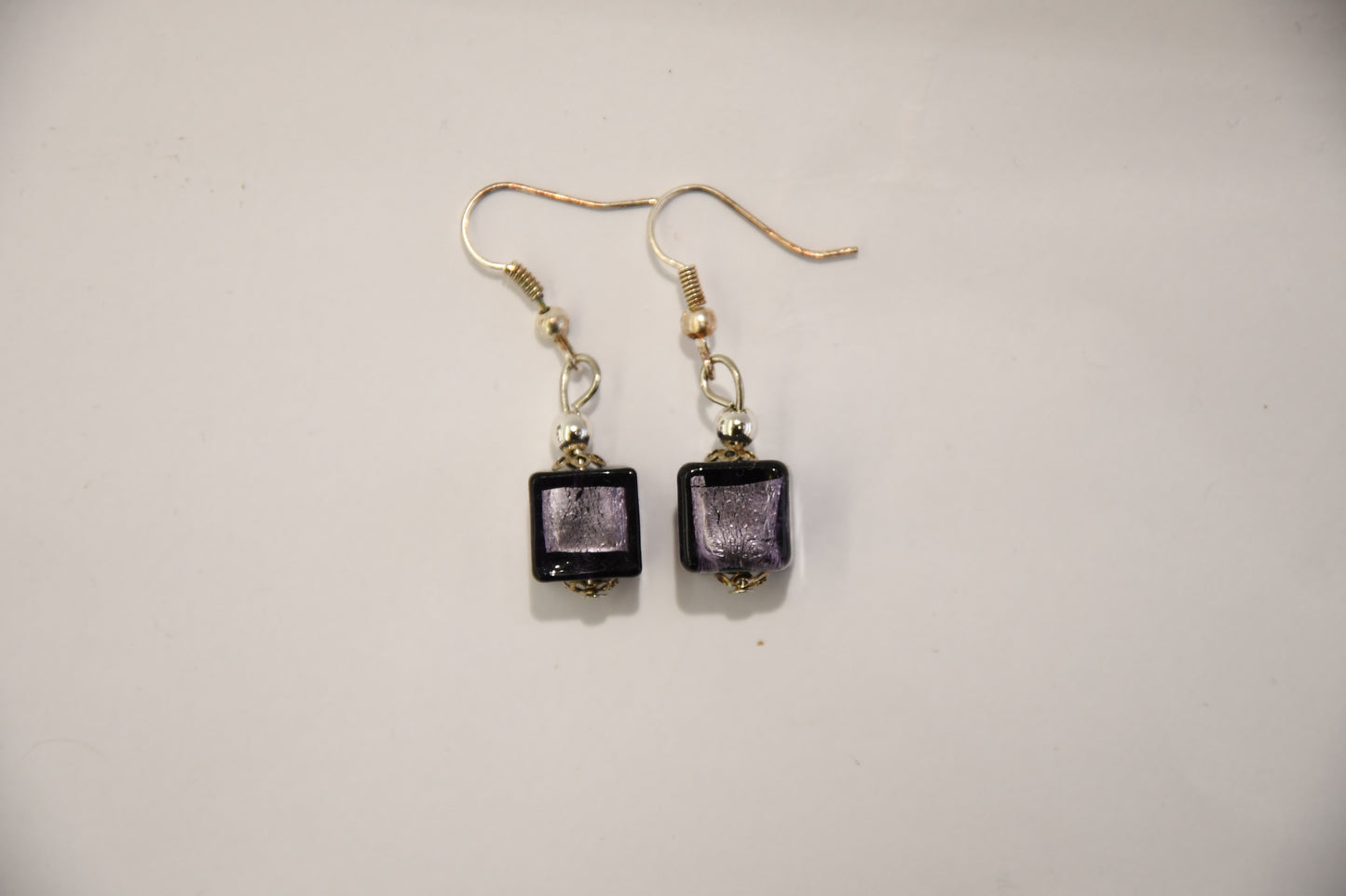 Square earrings in Murano glass