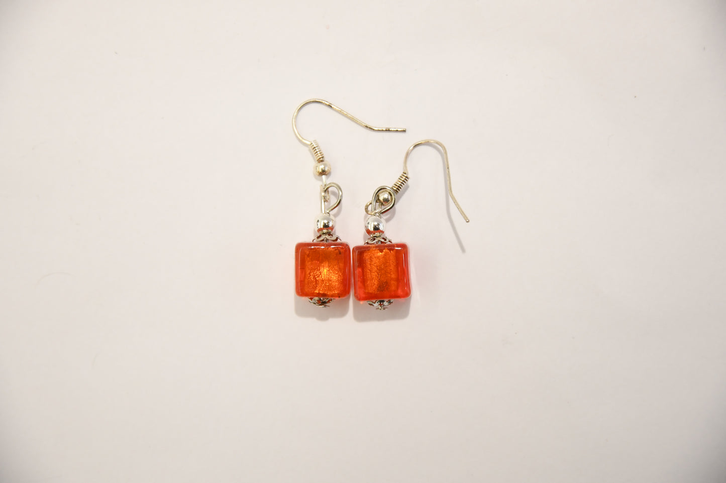 Square earrings in Murano glass