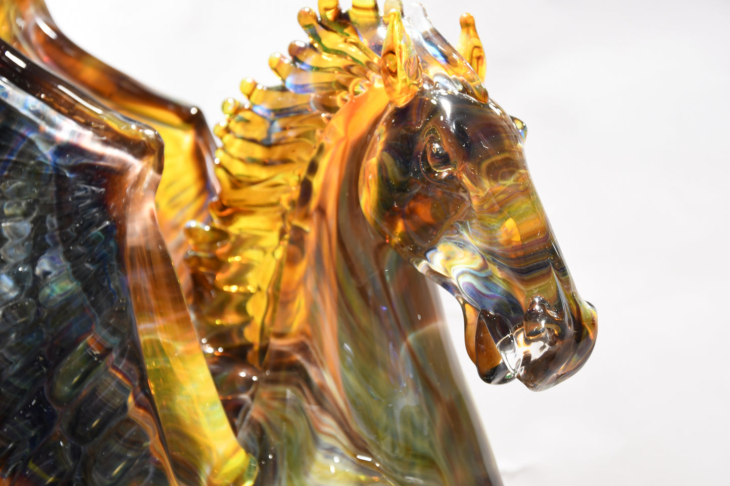 Pegasus in Murano glass and chalcedony