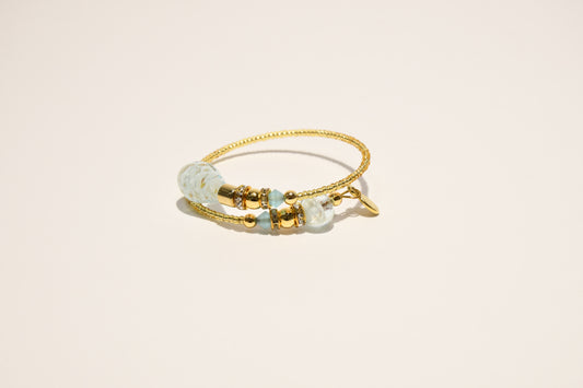 Murano glass bracelet with golden beads