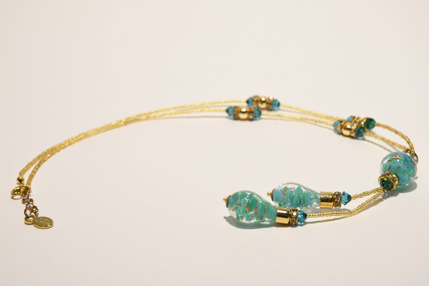 Necklace with gold in Murano glass