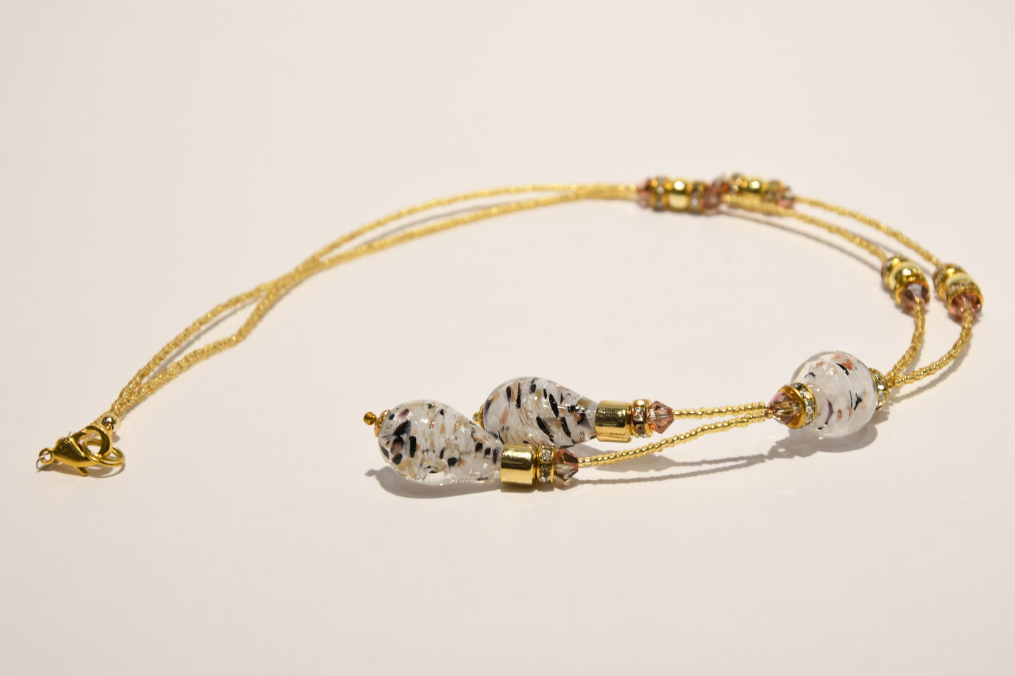 Necklace with gold in Murano glass