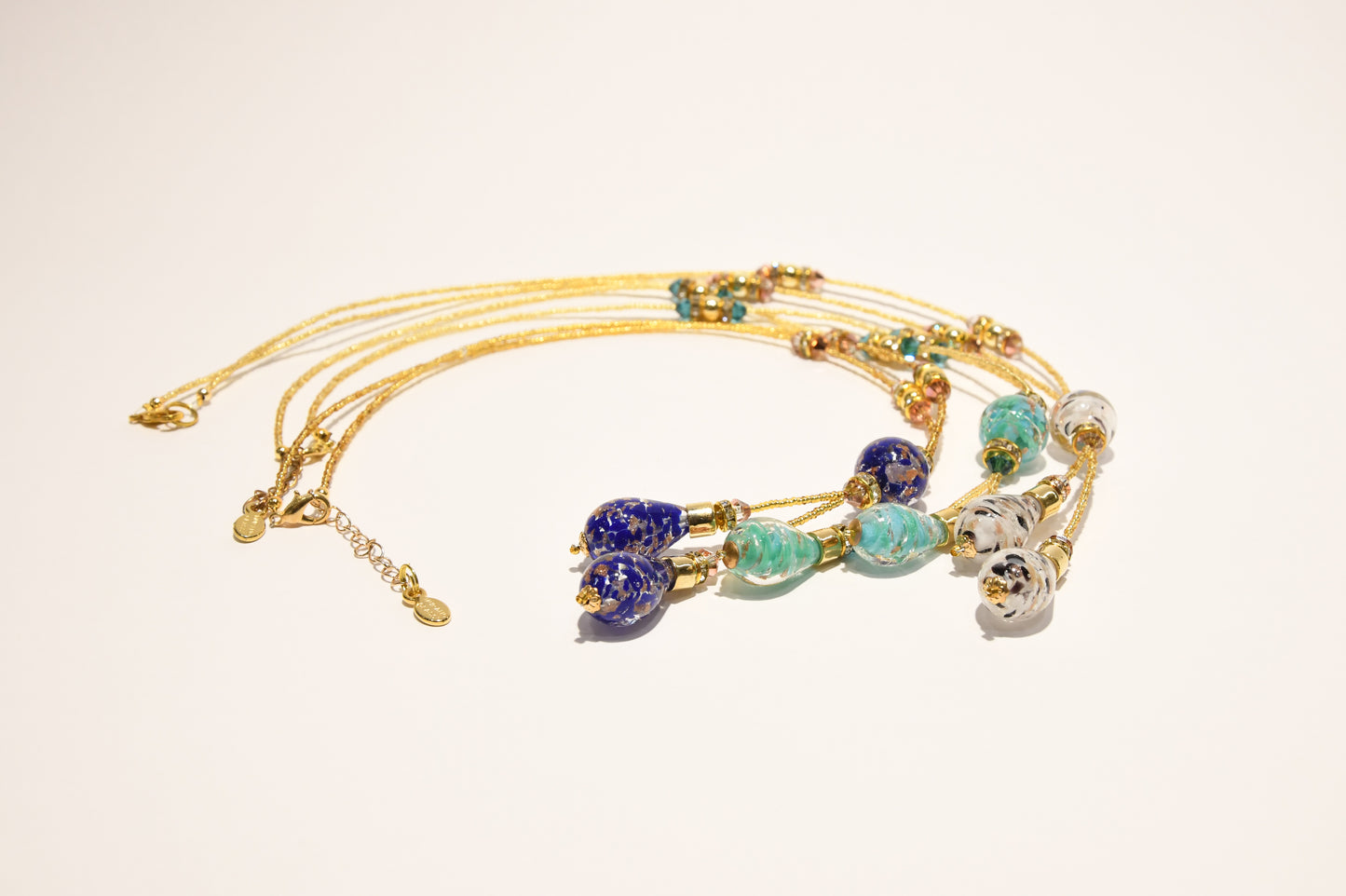 Necklace with gold in Murano glass