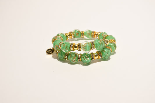 Bulgari style glass pearl bracelets