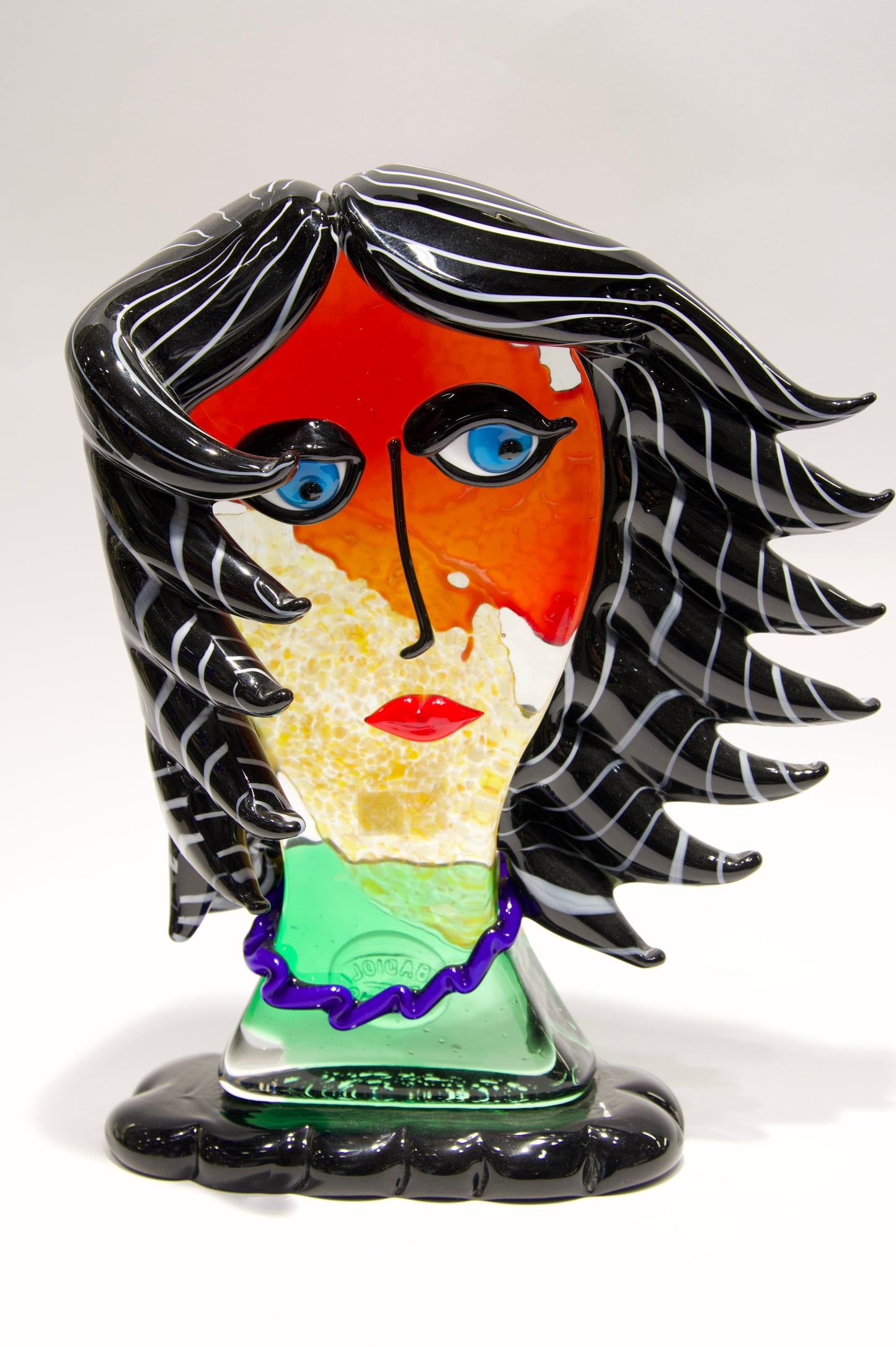 Large Picasso style heads in Murano glass